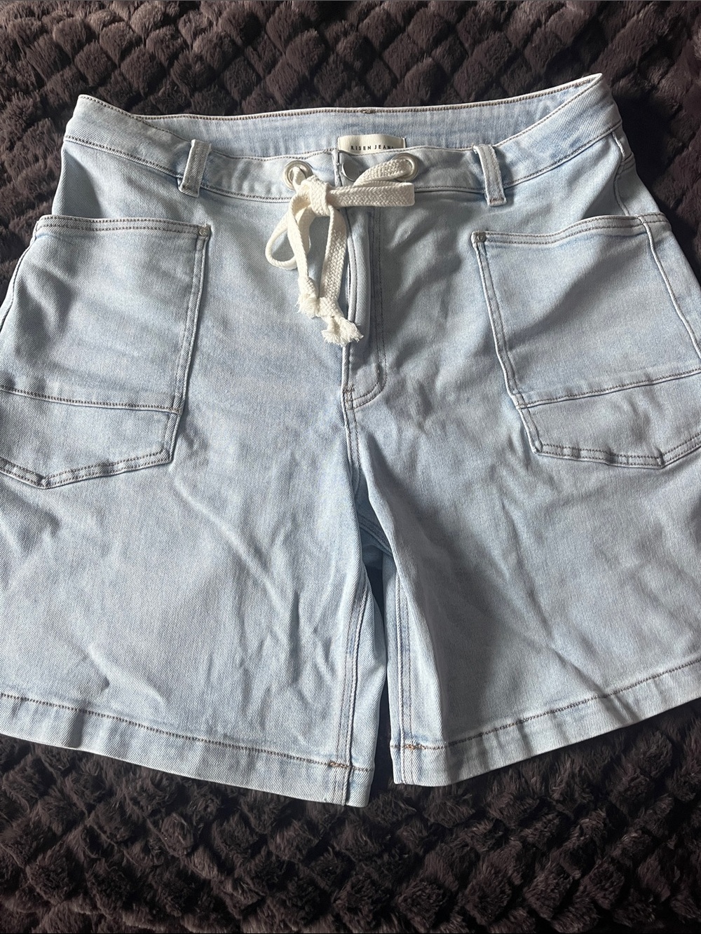Brand new Risen Light Blue Women's Drawstring Denim Shorts